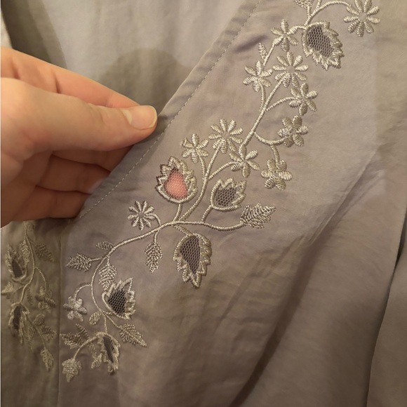 Lush Lavender Embroidered Blouse - Floral, Romantic, Spring, Feminine - Picture 4 of 9